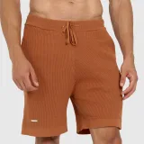 Pánske pletené kraťasy Iron Aesthetics Vibe, rusty · záber 1