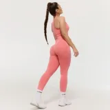 GymBeam Dámské legíny FLO Coral - Velikost: S | Barva: oranžová | Pohlavie: Dámské | Hmotnost: 0,22 kg | Balení: 90 · záber 2