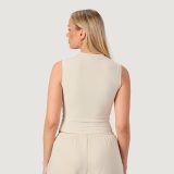 GymBeam Women‘s NEO Turtleneck Top Almond - Méret: XS | Szín: Krém | Tömeg: 0,105 g | Csomag: 90 · záber 2