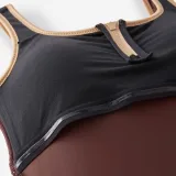 DECATHLON Dámske jednodielne plavky Heva šortkové na zips hnedé 2XL · záber 2