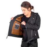 Dámska kožená moto bunda W-TEC Brinea Farba matne čierna, · záber 5