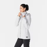 QUECHUA Dámska turistická bunda 3v1 NH100 do 0°C sivá S · záber 2