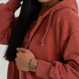 STRIX Women‘s Zip Hoodie Washed Terra - Velikost: S | Barva: Oranžová | Hmotnost: 0,84 kg | Balení: 27 · záber 2