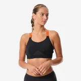 DECATHLON Vrchný diel dámskych plaviek Elea na cvičenie vo vode a aquabike čierno-hnedý S · záber 1