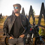 Letná kožená moto bunda W-TEC Gradac Farba čierna, · záber 2