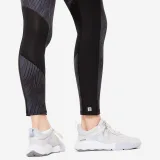 DOMYOS Dámske fitness legíny s vreckom na telefón čierno-sivé M (W30 L31) · záber 2