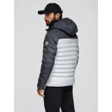 Pánska bunda s kapucňou OMBRE Jacket OM-JALP-0206 V-3 dark gray gray · záber 4