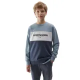Chlapecká mikina 4F JUNIOR SWEATSHIRT-JWSS24TSWSM0923-34S-LIGHT BLUE · záber 1