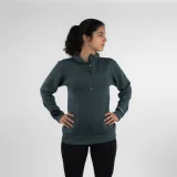 KIPRUN Dámska bežecká mikina Run 500 Warm s kapucňou zelená M · záber 1