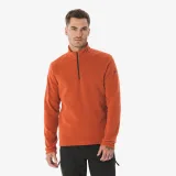 QUECHUA Pánska fleecová mikina na horskú turistiku MH100 1/2 zips hnedočervená 3XL · záber 1