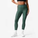 DOMYOS Dámske fitness legíny s vreckom tmavozelené M (W30 L31) · záber 1