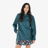 QUECHUA Dámska turistická bunda Raincut vodoodpudivá 1/2 zips modrá 2XS-S · záber 1