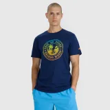 T-shirt regular s potlačou pánsky - tmavomodrý - Farba: modrá | Pohlavie: Pánske · záber 1