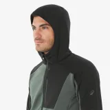 QUECHUA Pánska fleecová mikina MH500 s vreckom čierna 2XL · záber 2