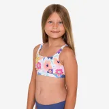 DECATHLON Dievčenský vrchný diel plaviek Nora 500 kvetovaný 8-9 r (131-140 cm) · záber 1
