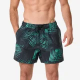 DECATHLON Pánske boardové šortky 100 Palm mint na surfovanie zeleno-modré M · záber 1