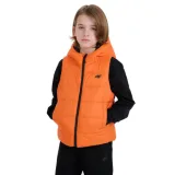 Chlapecká vesta s kapucí 4F JUNIOR VEST JACKET-JWSS25TVJAM169-70S-ORANGE · záber 1