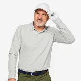 INESIS Pánska golfová polokošeľa s dlhým rukávom MW500 sivá 3XL · záber 1