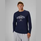 Longsleeve regular s potlačou pánsky - tmavomodrý