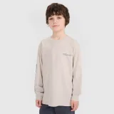 Chlapecký oversize longsleeve s potiskem - šedý · záber 1