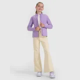 Dievčenský fleece s golierom slim - fialový · záber 2