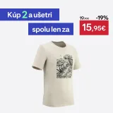 QUECHUA Pánske turistické tričko NH100 krátky rukáv béžové XL · záber 1