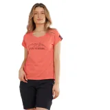 Dámské turistické tričko s krátkým rukávem FUNDANGO Atmos T-shirt-352-coral · záber 2