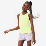 DECATHLON Dievčenské priedušné športové tielko fluorescenčné žlté 12-13 r (149-159 cm) · záber 1
