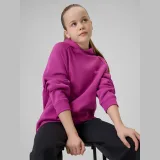 Dívčí tepláková mikina loose s kapucí - růžová · záber 1