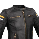 Dámska kožená moto bunda W-TEC Stripe Lady Farba čierna, · záber 4