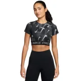 Dámske tréningové tričko s krátkym rukávom NIKE PRO W NP DF SS TOP TT AOP BLACK WHITE · záber 1