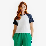 DECATHLON Dámske tričko Heritage bielo-modré XL · záber 1