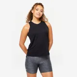 DOMYOS Dámske fitness tielko s rovným strihom čierne 2XL · záber 1