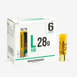 SOLOGNAC Náboje L100 28 g kaliber 20/70 broky č. 6 25 ks N° 6 · záber 1