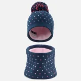 WEDZE Detská čiapka s nákrčníkom Snood na lyžovanie a sánkovanie modro-ružová 2XS-S · záber 1