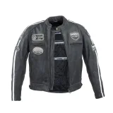 Pánska kožená moto bunda W-TEC Dark Vintage Farba tmavo šedá, · záber 2