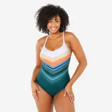 DECATHLON Dámske jednodielne plavky Lila Heri modré S · záber 1