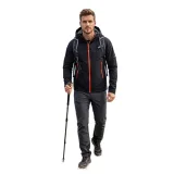 Pánska turistická softshellová bunda s kapucňou NORTHFINDER AMBROSE-270blackblack · záber 2