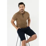 Pánské polo tričko s krátkým rukávem VOLCANO O-MOLTI-BEIGE · záber 3