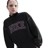 Dámská zateplená mikina NIKE W NSW PHNX FLC LOGO MOCK NECK BLACK · záber 3
