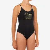 DECATHLON Dievčenské plavky 100 Hiloe jednodielne čierne 12-13 r (149-159 cm) · záber 1