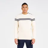 DECATHLON Pánsky námornícky sveter 100 béžový s pruhmi 2XL · záber 1