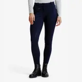 FOUGANZA Teplé dámske jazdecké nohavice 180 Fullgrip so silikónovým sedom tmavomodré M · záber 1