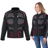 Dámska moto bunda W-TEC Radana Farba čierno-šedo-zelená, · záber 1
