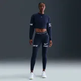 Dámska mikina NIKE PRO W NP DF FLC CREW TT GRX MIDNIGHT NAVY FOOTBALLGREY WHITE · záber 5