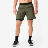 DOMYOS Pánske priedušné fitness šortky 2 v 1 s vreckom na zips XL · záber 1