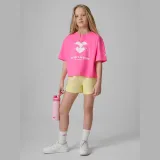 T-shirt loose s potiskem dívčí - růžový · záber 2
