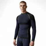 Pánské termo tričko s dlouhým rukávem BLIZZARD SHORT CUT-Mens long sleeve, anthracite neon yellow · záber 2