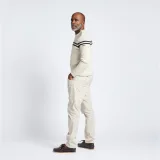 DECATHLON Pánsky námornícky pulóver béžový s modrými pruhmi 3XL · záber 2