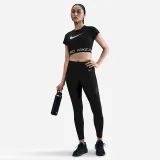 Dámske tréningové tričko s krátkym rukávom NIKE PRO W NP DF SS TOP TT GRX BLACK WHITE WHITE · záber 4
